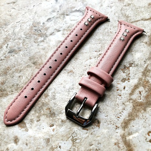 Pink with Crystals Slim Leather Band for Garmin Forerunner 255 265 570 47mm -B22 - 第 1/6 張圖片