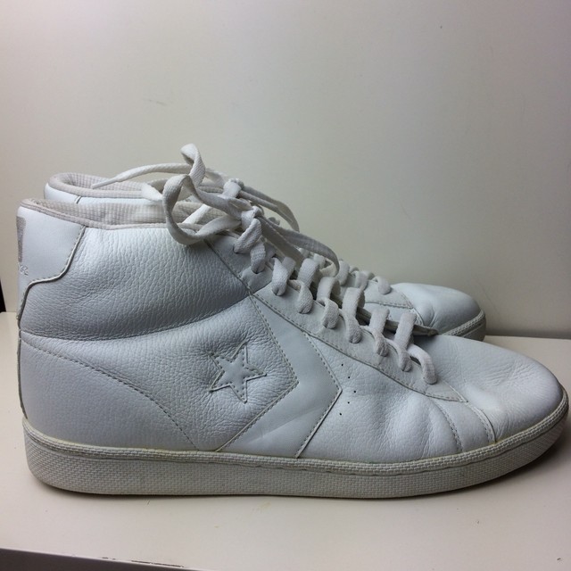 CONVERSE Vintage White Leather Hi-Top Sneakers Men's Size 13 | eBay
