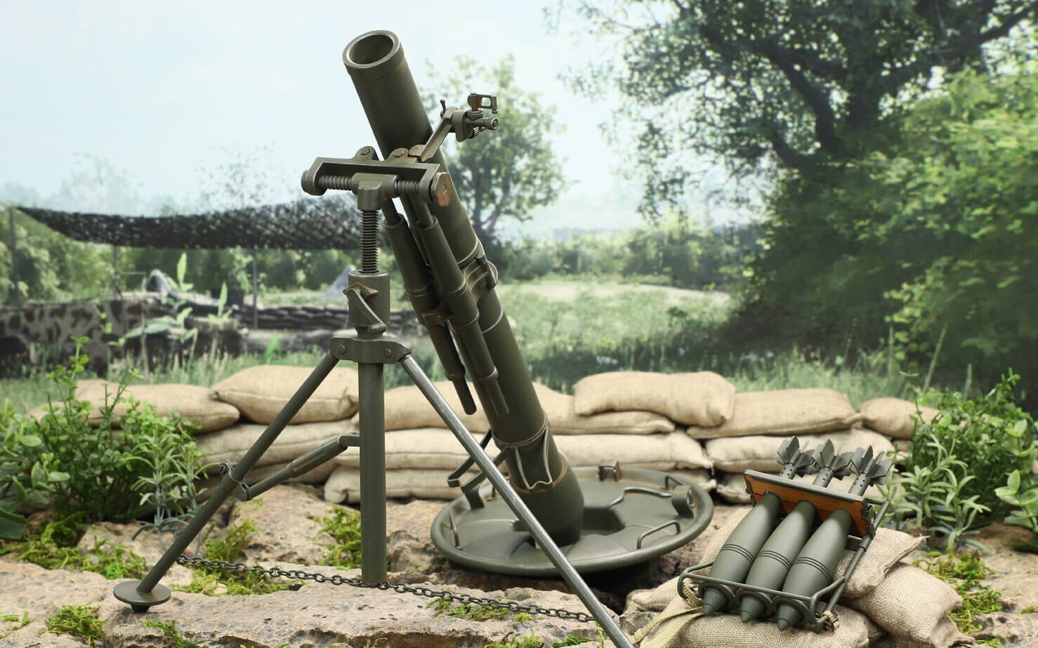 Mortier allemand Granatwerfer 42 DID 1/6 en métal injecté pour collectionneur