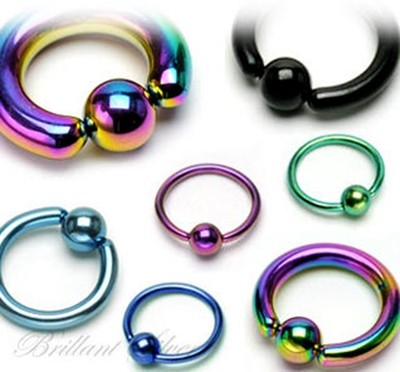 BCR Klemmring Sepzum Nase Lippe Brustwarze Intim Ohr Piercing Titan Eloxiert