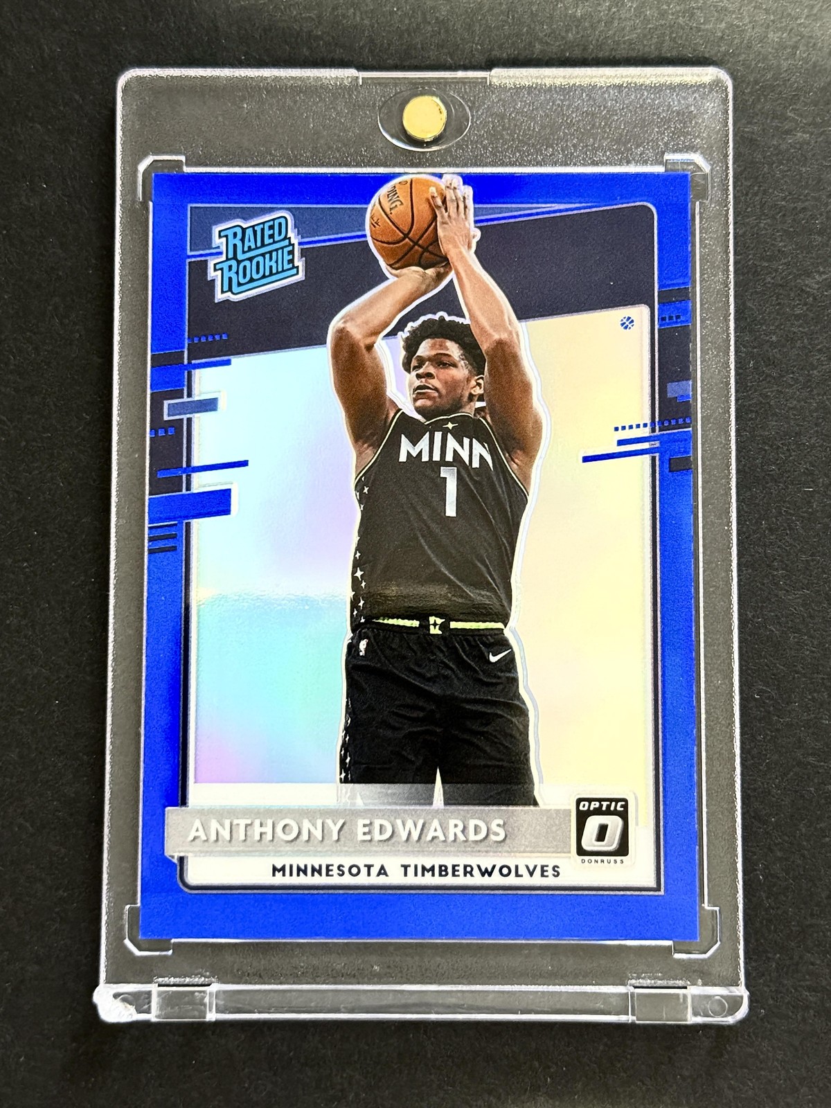 Anthony Edwards ROOKIE CARD 2020-21 Donruss Optic Blue #/59 Timberwolves