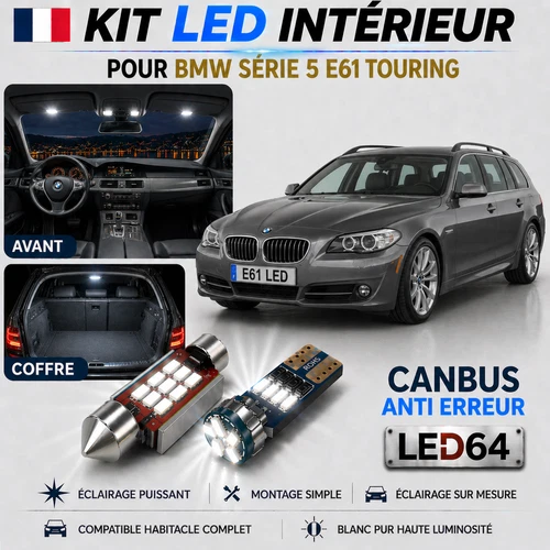 20 LED Bulbs Interior Lighting White Ceiling Light For BMW 5 Series F60