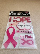 Me & My Big Ideas/Soft Spoken~Breast Cancer Awareness~Dimensional Stickers