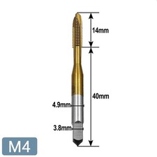 M4 Gewindeschneider NEU Titan beschichtete Gewindebohrer, Regelgewinde / rechts