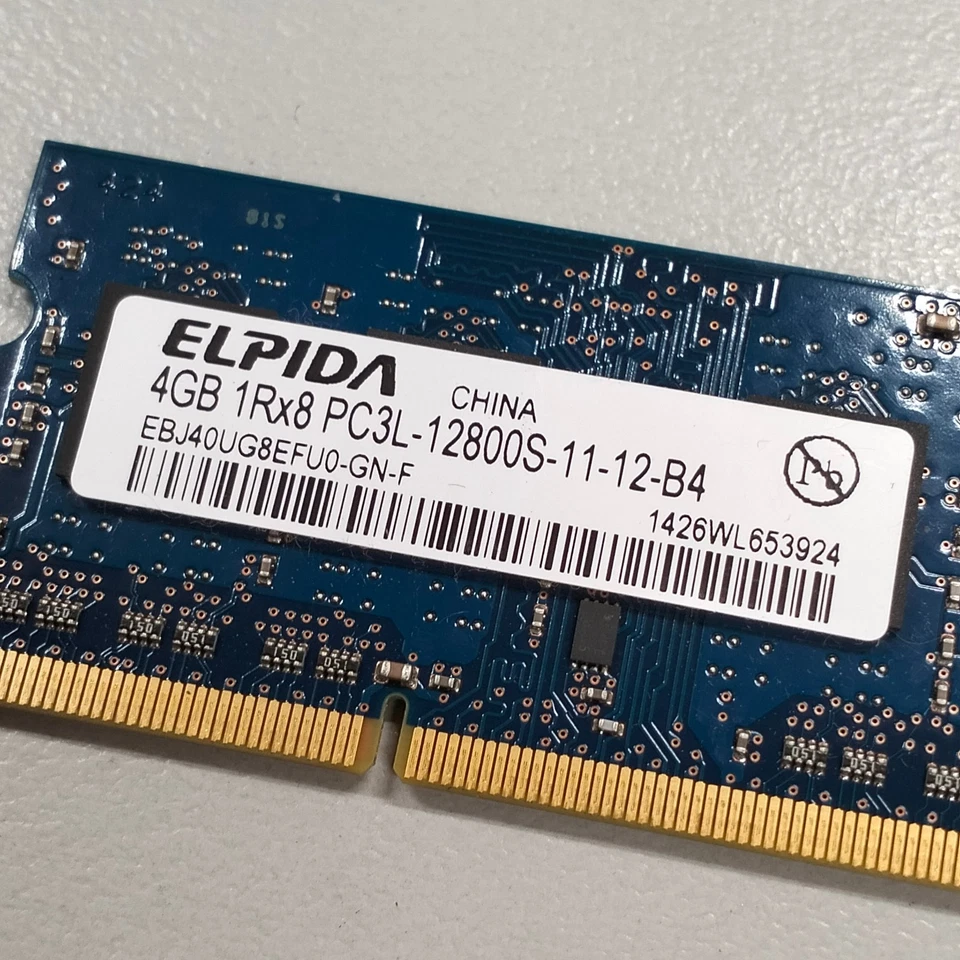 Elpida 4GB DDR3L RAM PC3-12800 1600MHz 1.35V 204 Pin SODIMM EBJ40UG8EFU0-GN-F - Image 2 of 4
