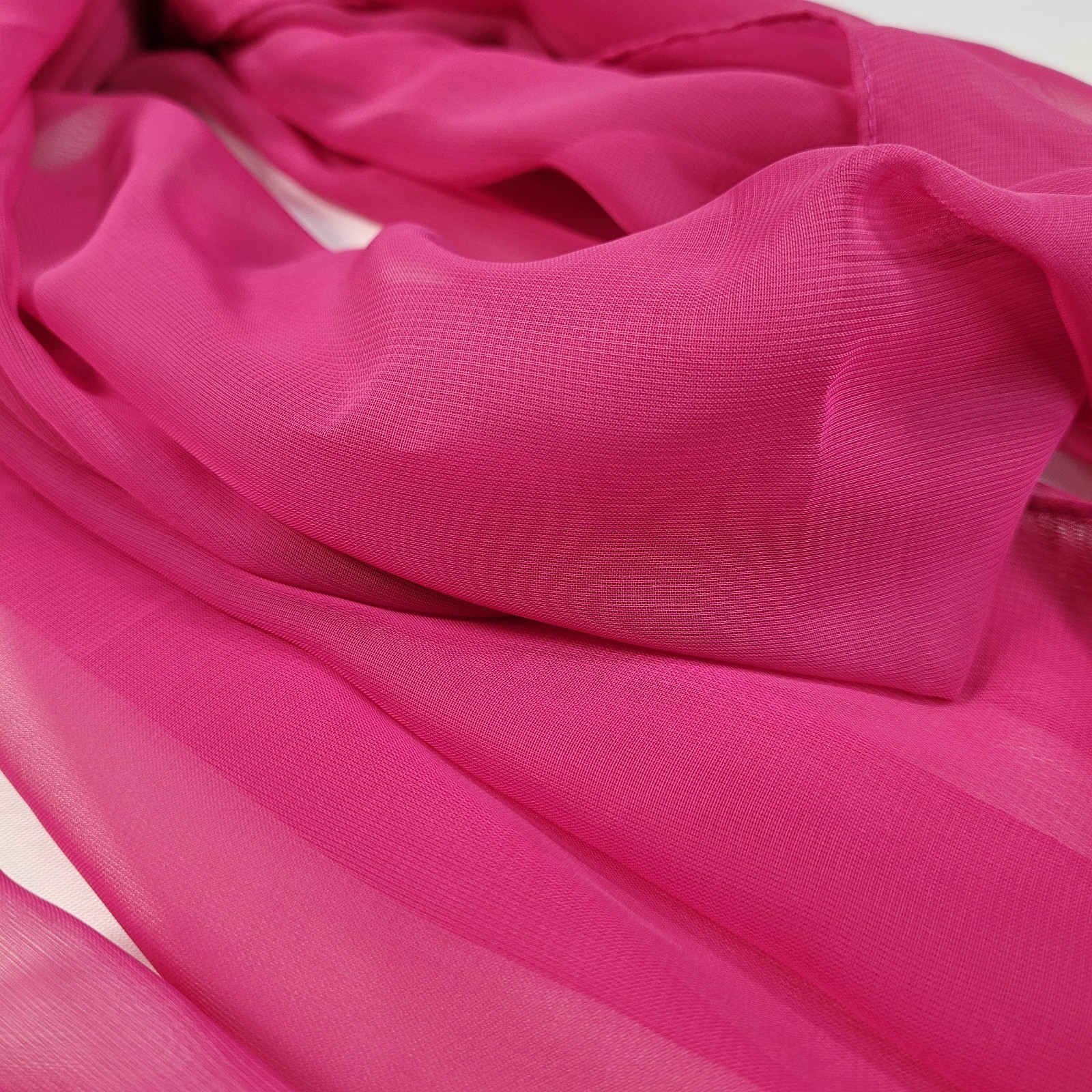 Women's Scarf Hot Pink Solid Rectangular Lightwei… - image 6