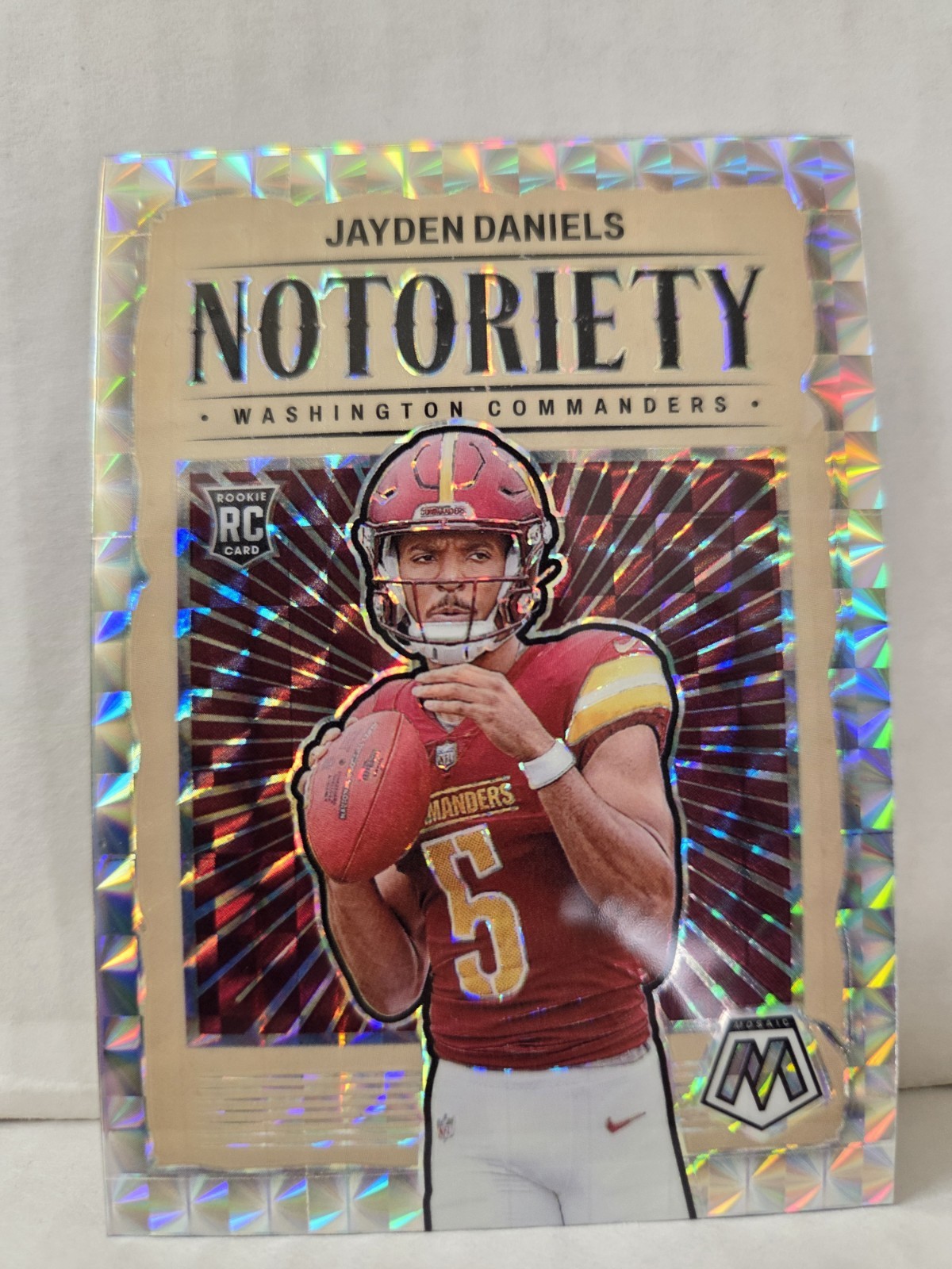 Jayden Daniels 2024 Panini Mosaic #19 Silver Mosaic Prizm SP Notoriety Rookie