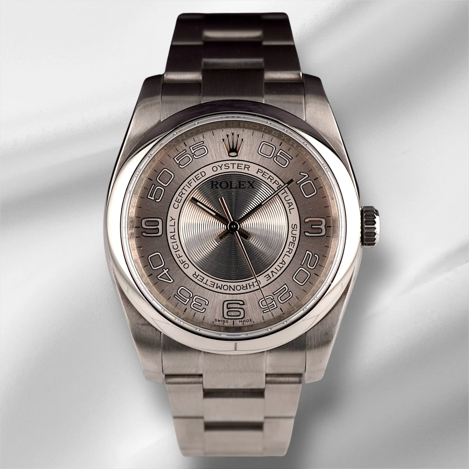 Rolex — Rolex Oyster Perpetual 36mm Concentric Dial Steel Mens Watch 116000