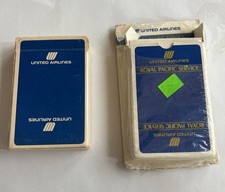 2 Vintage UNITED AIRLINES Decks Playing Cards One Factory Sealed Royal Pacific