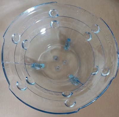 ART DECO 30er Jahre STOLZLE Hermanova Hütte BLAU GLAS ABTROPFSCHALE - 2Icm 5cm - 861g