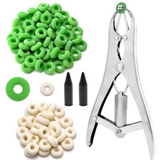 Goat Banding Kit Stainless Steel Pliers 70 Large 30 Small Rings 100 PCS