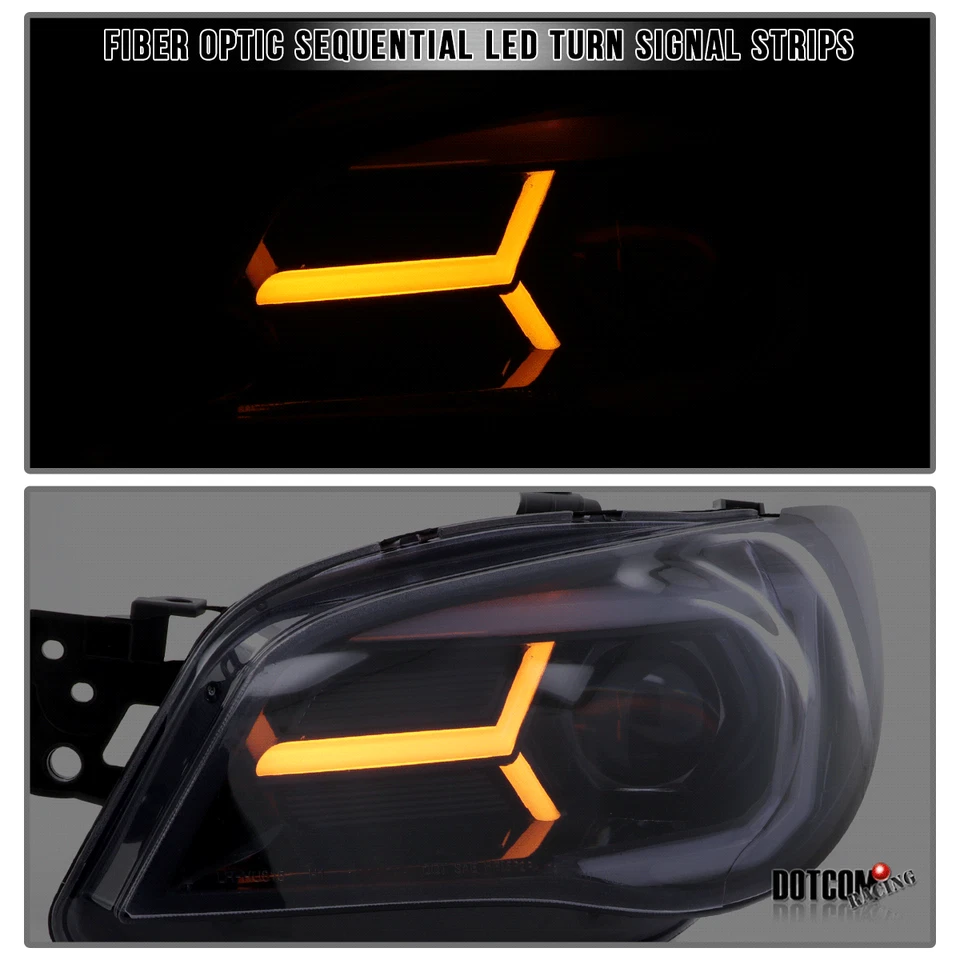 Fit 06-07 Subaru Impreza WRX STI Smoke Sequential LED Strip Projector Headlights Foto 3 de 4