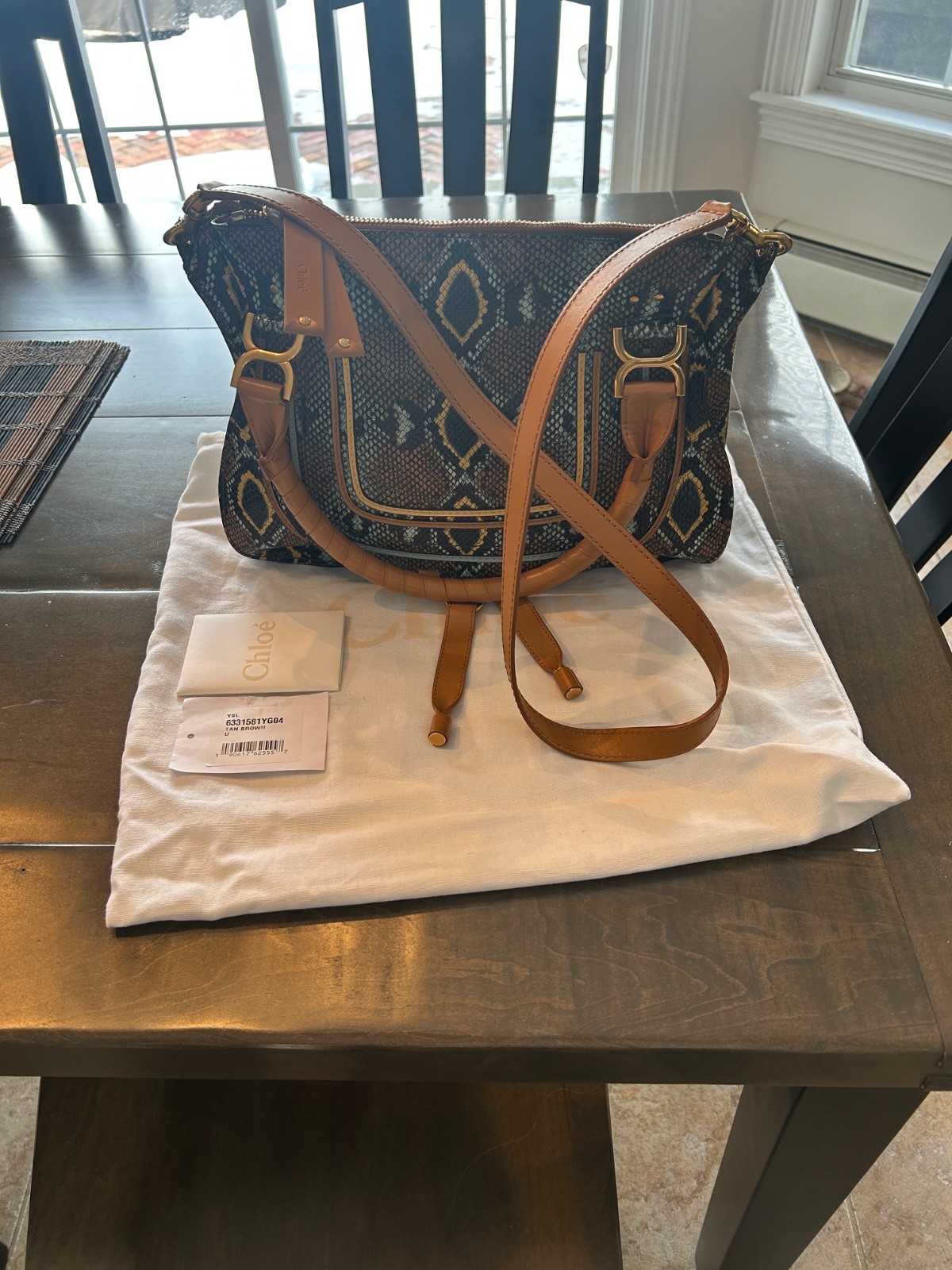 NWT Chloe Marcie medium Python-Embossed Bag - image 4