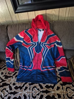Marvel Avengers Infinity War Hoodie Mens Medi Red Blue Spider Man