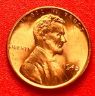 1945-P Lincoln Wheat Cent Penny GEM RED BU From an Original Bank Roll