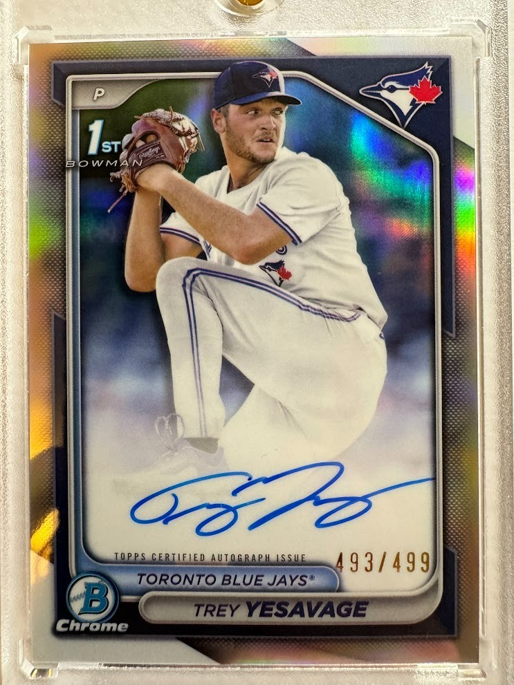 2024 1st Bowman Draft #CPA-TY Trey Yesavage Chrome Prospect Auto Refractor #/499