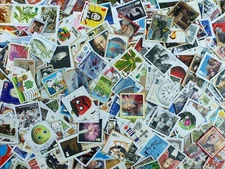 GB - 50 Grams COMMEMORATIVE STAMPS Kiloware - Used - On Paper - See Description