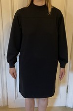 Uniqlo U Black Cotton mix Knee Length Long Sleeve Dress XXS/ Fit XS-S worn once