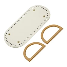 Bag Bases for Crochet 9.8" x 4.7" Oval Bag Bottom Shaper with Handle White