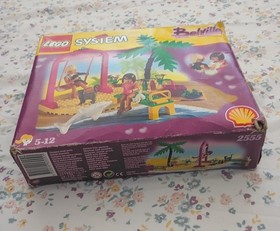RARE VINTAGE LEGO 2555 BELVILLE SHELL OIL PROMO COMPLETE SWING SET - NO Towel