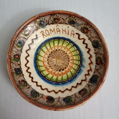 Horezu Ceramic Pottery Plate Romania Maria Stefanescu Handcrafted - Approx 6''