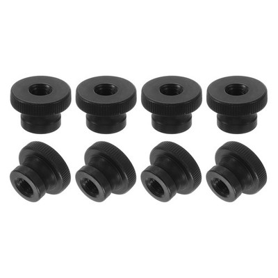 Knurled Thumb Nuts, 12Pcs M8 Carbon Steel Nut High Head Through Hole, Black