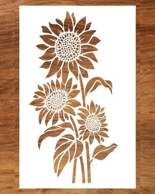 Large Sunflower Stencil for Painting (12x15 Inches) - Flower Stencils for Cra...