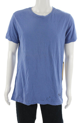 Ksubi Mens Blue Crew Neck Short Sleeve T-Shirt Cotton Grunge Size L