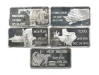 Lot 5 VINTAGE 1 Oz Silver Bars/Rounds Art Bars Collection Poured .999 *321