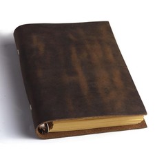 Leather Refillable Notebook,Vintage Leather Journal Diary Journal,7 X 5 in A6