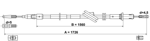 ATE Handbremsseil Hinten Rechts (24.3727-0448.2) FüR MERCEDES-BENZ E-Klasse CLS-image