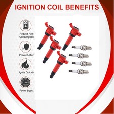 4PCS Ignition Coils & Spark Plugs For 2011-2015 Kia Optima Hyundai Sonata UF611
