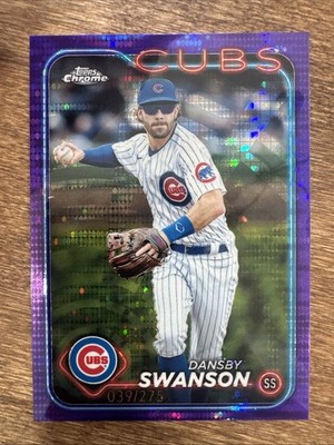2024 Topps Chrome DANSBY SWANSON SONAR PURPLE REFRACTOR 39/275,LP