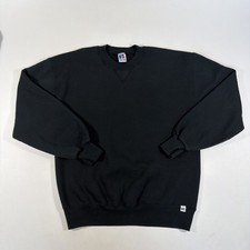 Vintage Russell Athletic Sweatshirt Mens Large Black Crewneck Blank USA 90s EUC