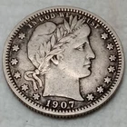 New Listing1907 Barber Quarter 25C Silver Business Strike Circulated Ungraded Uncertified