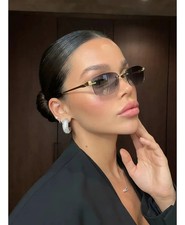 2026 ADAOO Rimless Leopard Sunglasses UV400 Gold Unisex Beach Driving Party