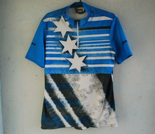 Vintage Gonso Cycling Jersey Made in West Germany 1980s Trevira Dunova XL Stars