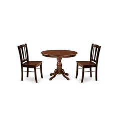 HBDL3-MAH-W - 3-Pc Dining Room Table Set- 2 Kitchen Dining Chairs and Dining...