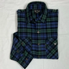 Vermont Flannel Co Mens Large Long Sleeve Button Up Shirt Purple/Green Plaid USA