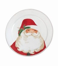 Mud Pie Christmas Santa Face Tartan Dessert Plate