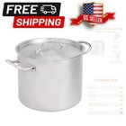 12Qt Stainless Steel Stock Pot with Lid - Versatile Cooking for Home Chefs