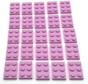 Lego 25 New Bright Pink Plates 2 x 3 Dot Pieces Lego 25 New Bright Pink Plates 2 x 3 Dot Pieces