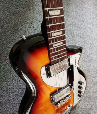 Electric Guitar Airline Twin Tone Guitar Sunburst- Supro