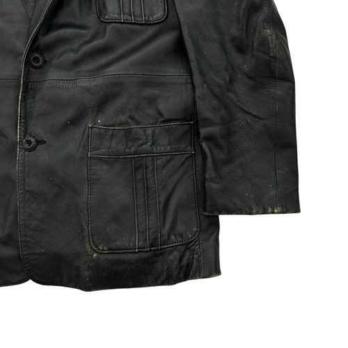 Vintage 80s 90s Imperial Leather Jacket Size 42 Black - Men's Fitted Large - Picture 7 of 16
