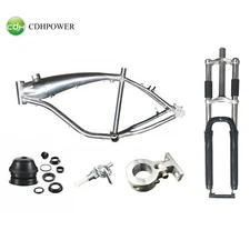CDHPOWER Bicycle Gas Frame 2.4L,26" Fork,Motor Mount,1 1/8" Headset and Petcock