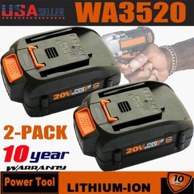2x New For WORX 20V MAX Extend Battery WA3520 WA3525 WA3575 WG155 3.0Ah Lithium
