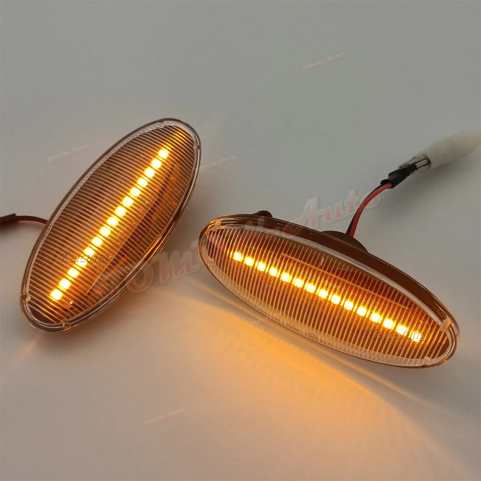 Clear For Nissan PickUp 1998-2002 2003 2004 2005 LED Dynamic Side Marker Light - Image 3 of 4