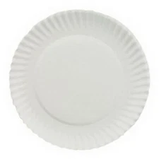 AJM Round Uncoated Economy Plate White, 6" Diameter, Paper | 1000/Case