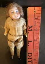 Antique 5 German Tiny Boy Bisque Doll W/Nice Outfit Jtd Mignonette