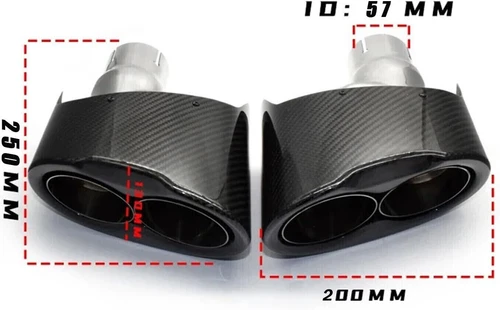 Punta de escape interior individual externa de carbono para Audi RS3 RS4 RS5 RS6 RS7 A3 A4 A5 - Imagen 3 de 7